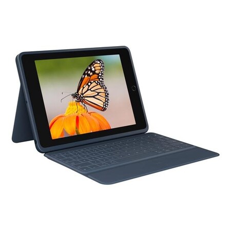 Logitech Rugged Combo 3 iPad Keyboard Case with Smart Connector for iPad (7th, 8th and 9th Generation) for Education - Classic Blue